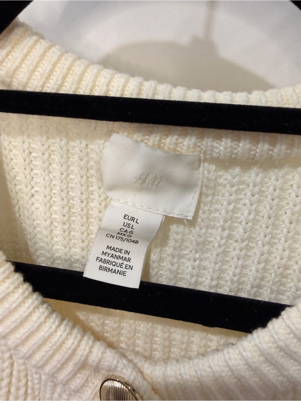 H&M Cream Button-Front Knit Cardigan - Picture 2 of 3
